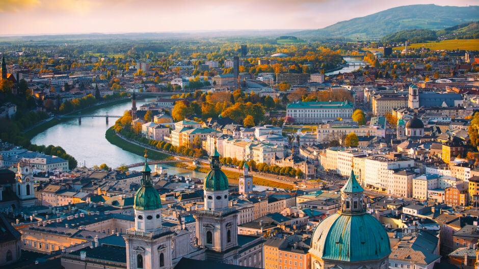 A stunning landscape shot over Vienna, Austria
