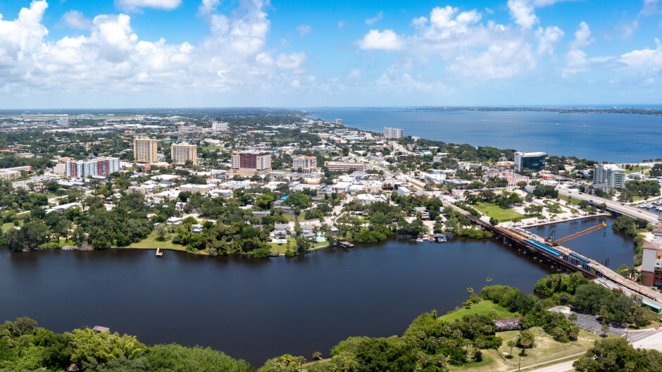 A birds-eye view of Melbourne, Australia